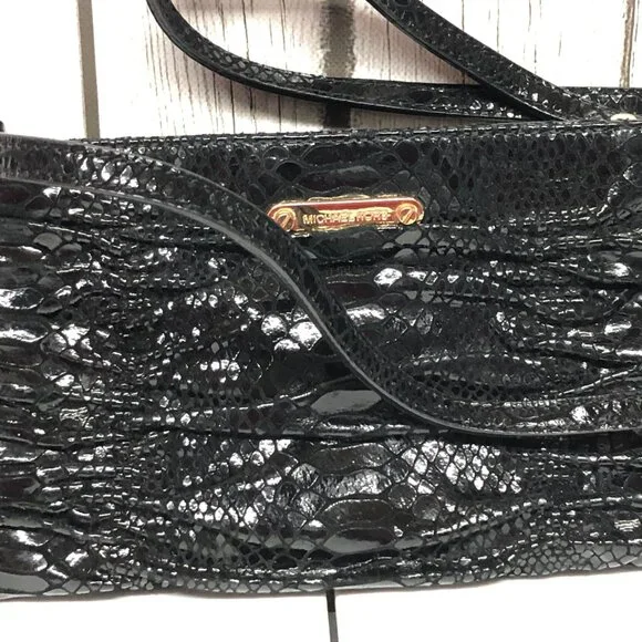 MICHAEL Michael Kors Black Snakeskin Crossbody - Picture 2 of 8